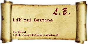 Lóczi Bettina névjegykártya